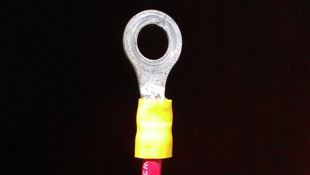 Rewiring a boat - A standard crimped ring terminal
