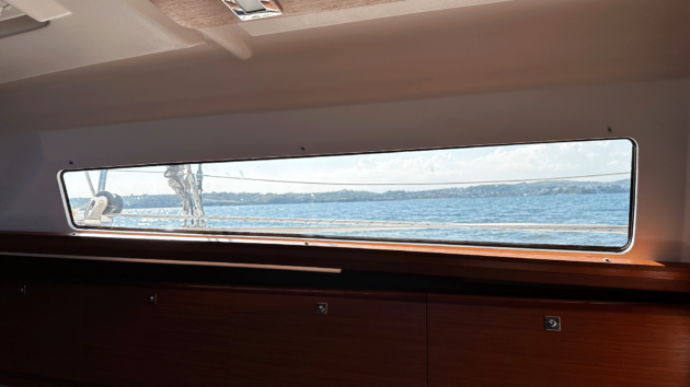 The window below deck with sea view