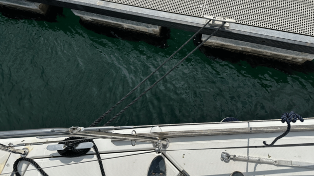 I enjoyed surfing at the bow when practising mooring.