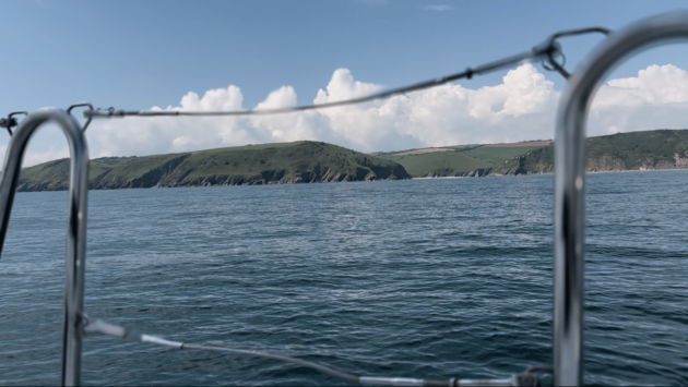 Devon's cliffs kept us company.