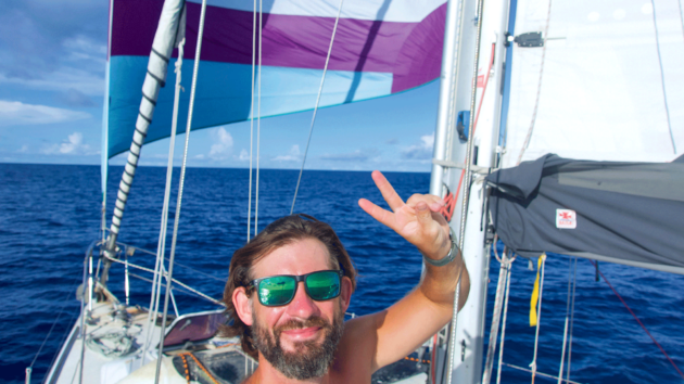 Andy feeling peaceful aboard Lordship.
