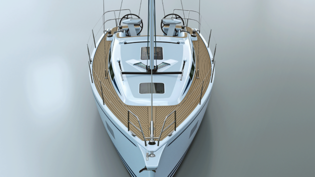 A self- tacking jib and coachroof mounted mainsheet keep sail handling easy and safe