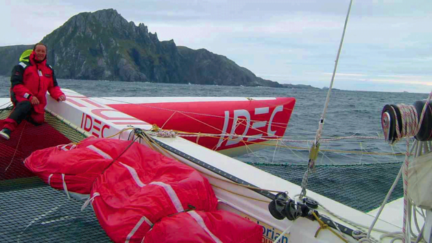 French solo sailor Francis Joyon and his trimaran IDEC rounding Cape Horn