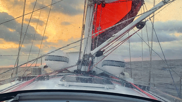 Dawn rises over the Gulf Stream during the middle section of the voyage, which fell into three parts